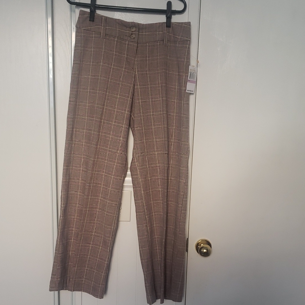 Michael Kors Tan Plaid Dress Pants
